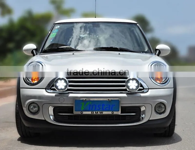 For MINI Cooper Halo ring Style LED Rally Driving Lights 4x4 Offroad Off-Road Lamp for Mini (Smoke & Chrome)