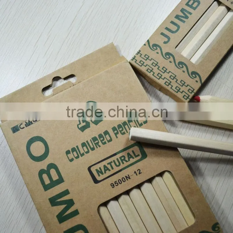 7" jumbo size hexagonal shape high quality 5.0mm color leadnatural wood colored pencil
