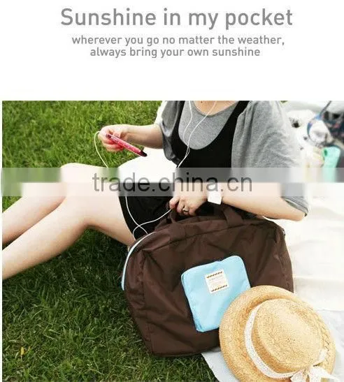 Waterproof nylon foldable shopping bag for women