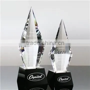 Crystal heart awards trophies with engraved logo as charity awards