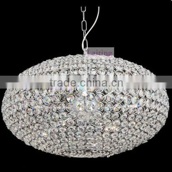 Clear crystal ball pendant lamp
