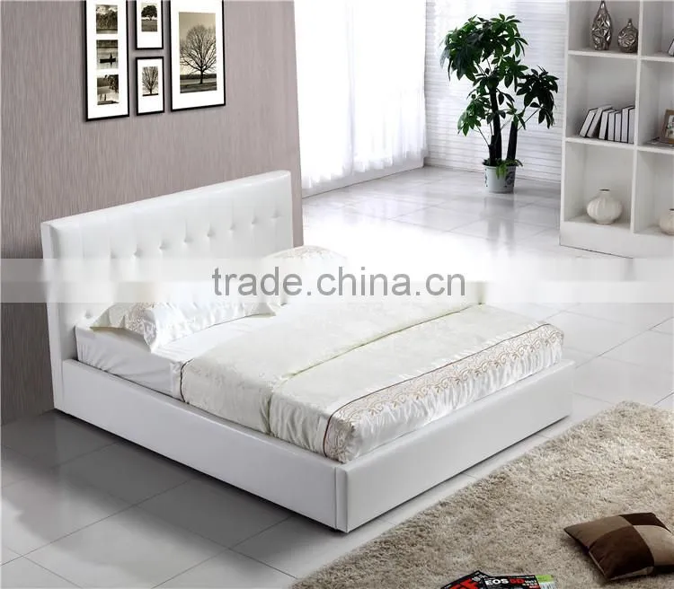 Modern Style Pu Gas Lift Storage Bed In White Color YD02