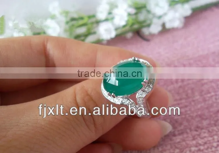 Genuine Chrysoprase 925 Sterling Silver Unique Gemstone Ring
