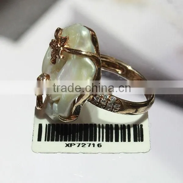 Large baroque pearl ring/Fireball pearl ring/unique pearl ring