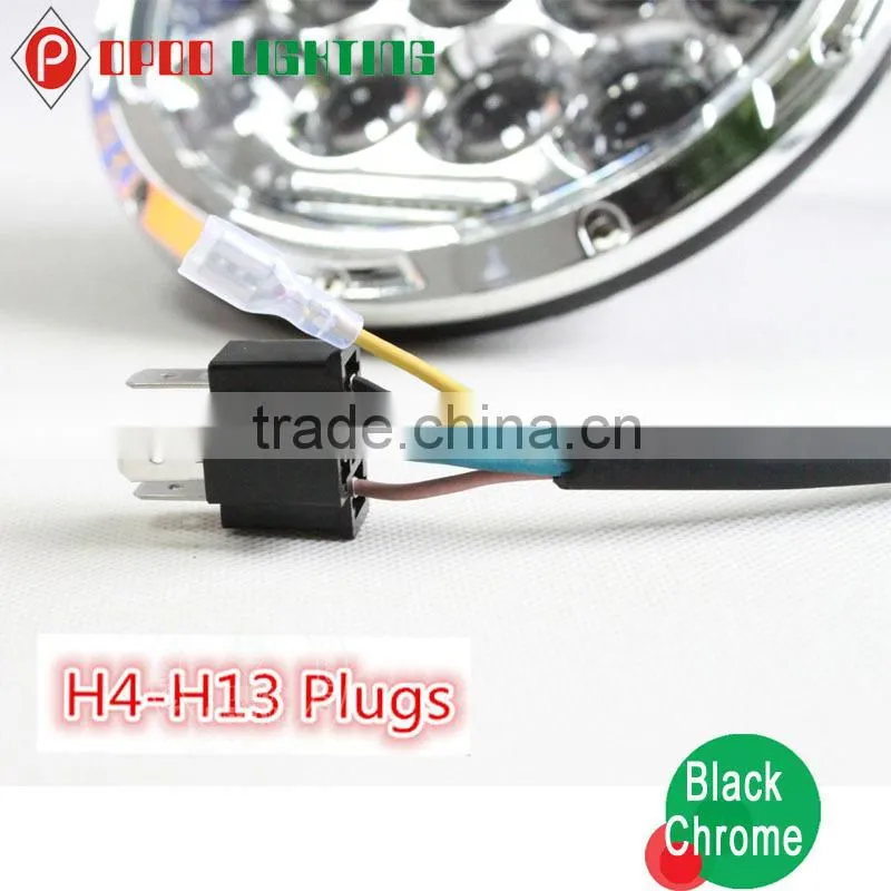 Sealed beam jeep headlight,75w 7 inch Round Led jeep headlight