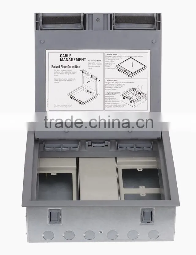 Electrical Floor Box/Floor Outlet Box/under floor service box with 13A SWITCHED SOCKET PLATES