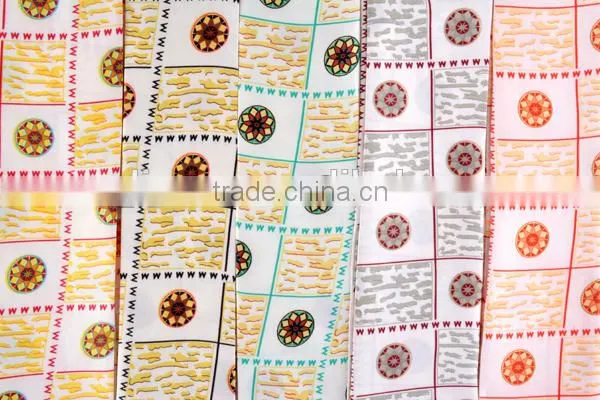 Mulinsen Textile Woven Checks Printed Polyester Stretch Metallic Satin Fabric