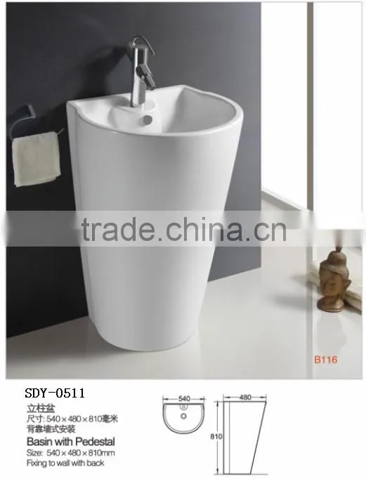 new design big size ceramic wash sink bathroom stand basin