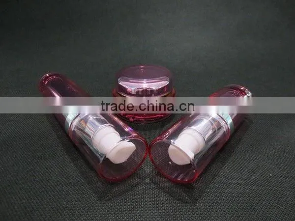 Round Acrylic Cream Jar and Lotion Pump Bottle for Cosmetic Packaging