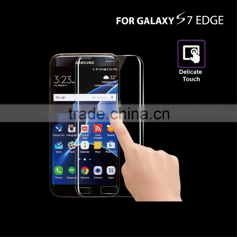 For S7 edge tempered glass screen protector, clear 3D curved full cover glass for s7 edge