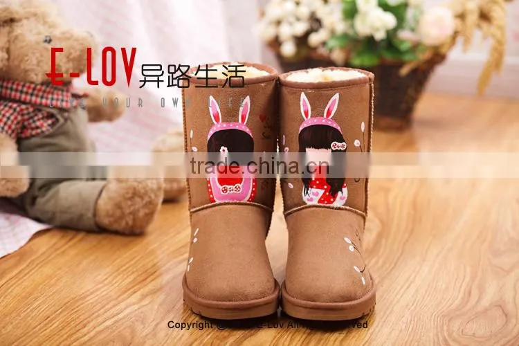 NO.U005LHot sales high quality and cheap woman fur boots