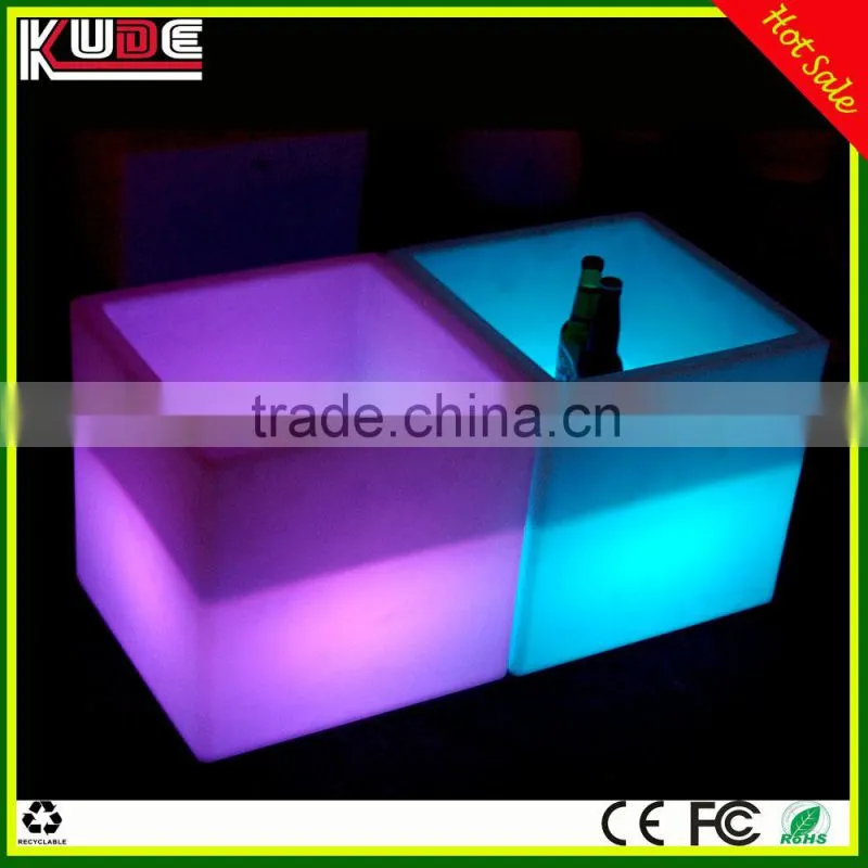 Event and party supplier illuminated led cube ice bucket
