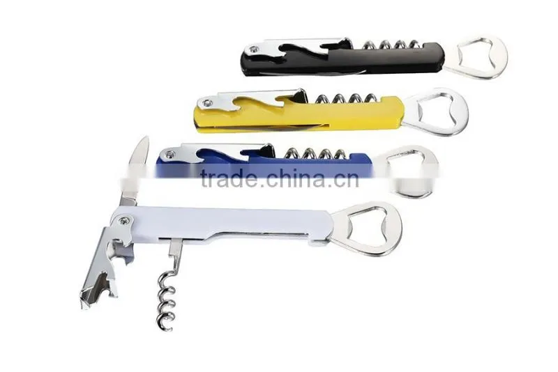 bar tools wine bottle opener wine corkscrew metal stainless steel waiter's wine opener with knife