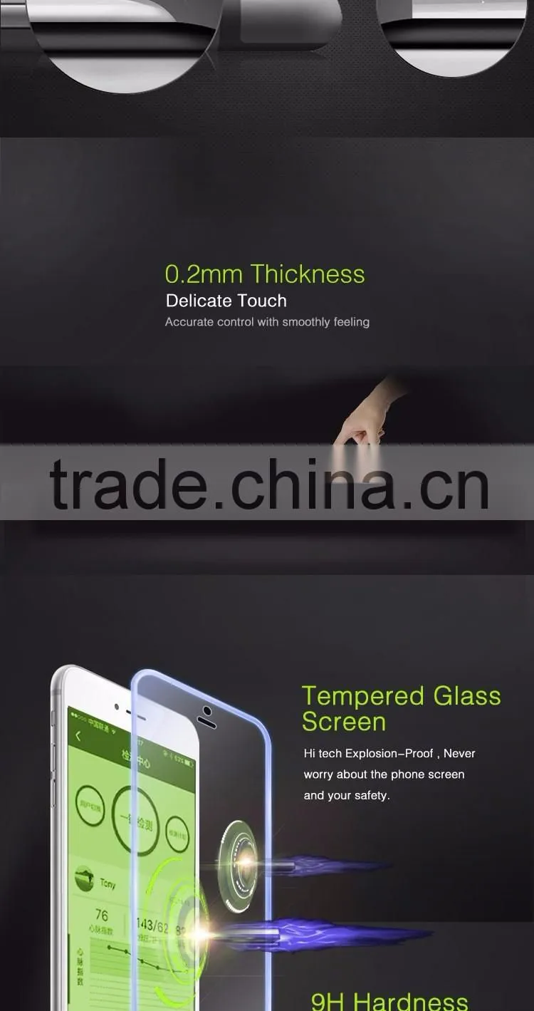 Silicone Edge Design For Iphone 6 Tempered Glass Screen Protector Glow In The Dark