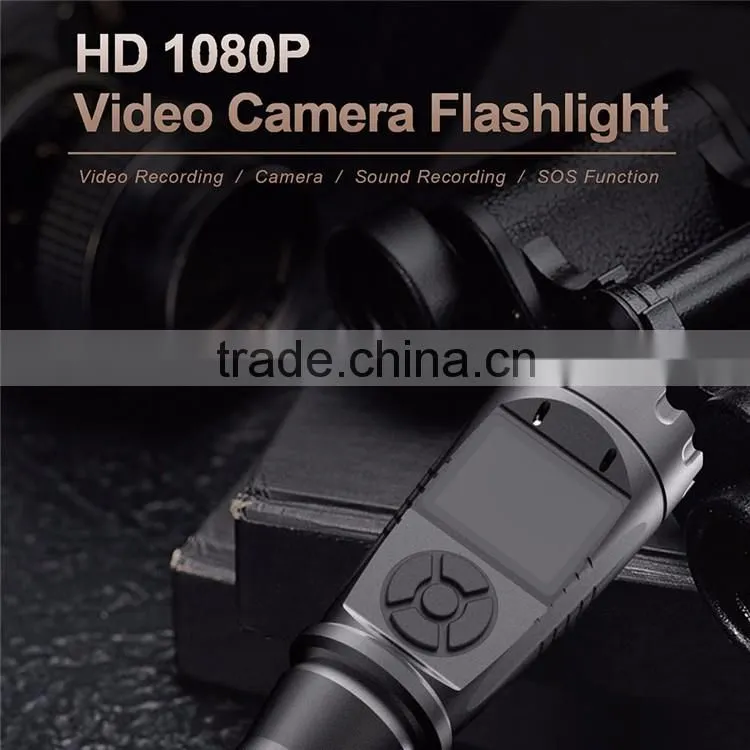 HD video recorder flashlight with strong light / low light / SOS function