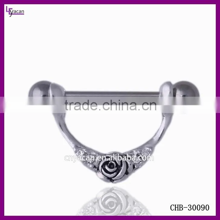 Online Body Jewelry Rose Flower Sexy Nipple Piercing