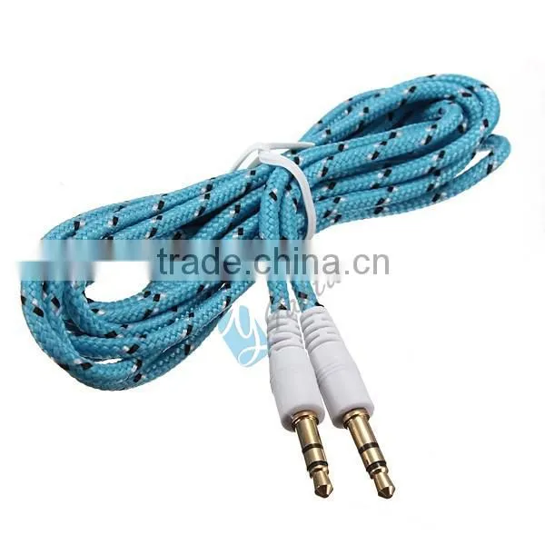 3.5mm Round Audio Stereo Cable Braided Auxiliary Cable