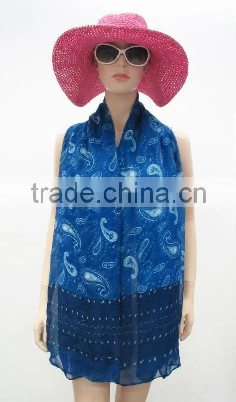 Paisley scarf,Blue long scarf,Fashion polyester scarf