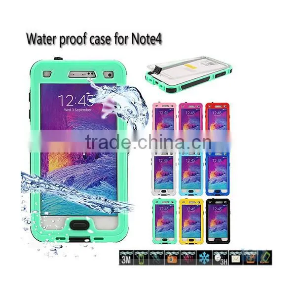Waterproof Case Note 4 for Smartphones With Button Green