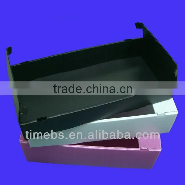 Collapsible esd corrugated plastic box