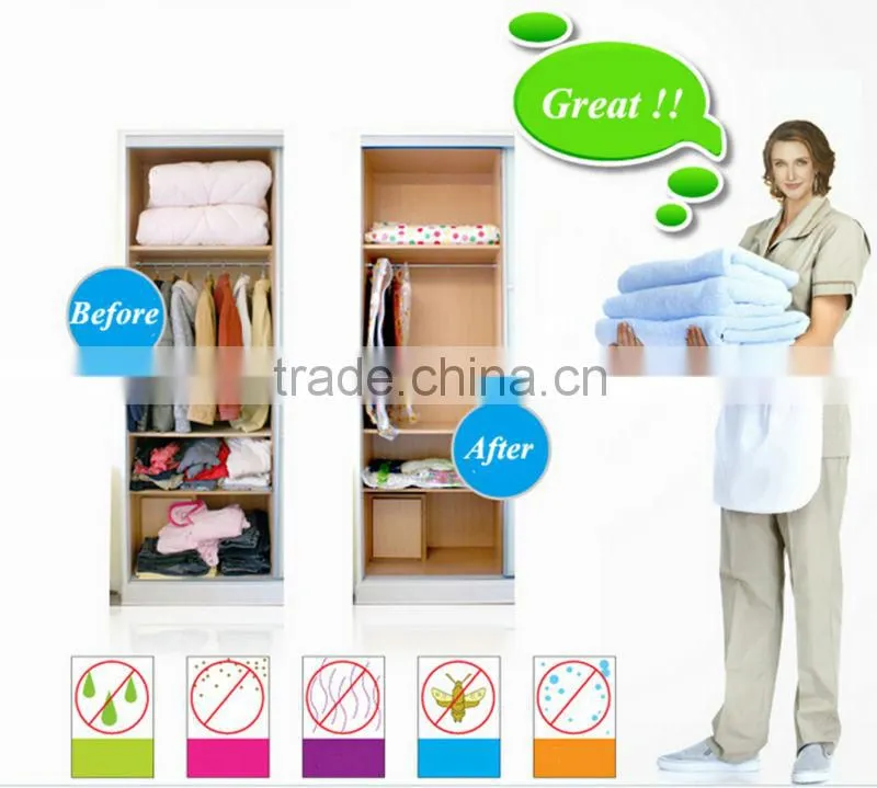2014 New Small Space Saver Printed Vacuum Storage Bags 50cm*70cm for Clothes Blankets