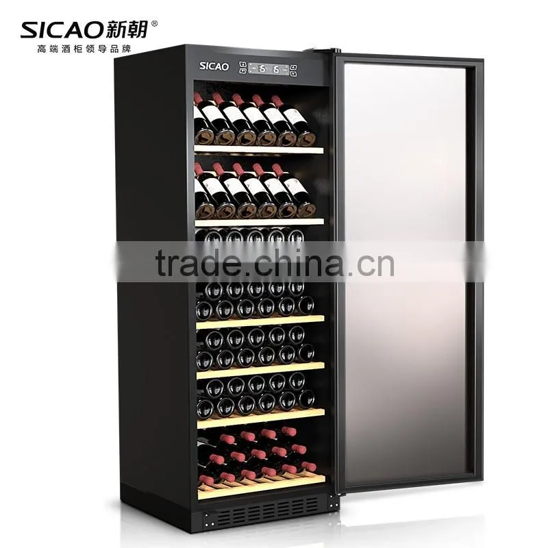 SICAO New Compressor Wine Cellar Cooler double layer glass door Wine Refrigerators with AC100~240V