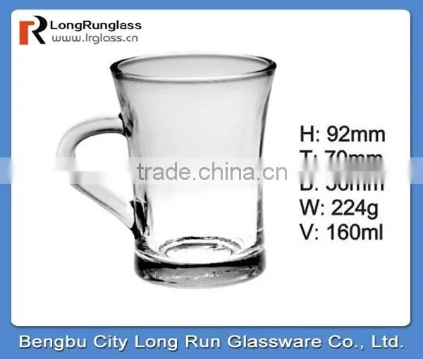 LongRun 8oz clear transparent drinkware custom classical design glass cup wholesale