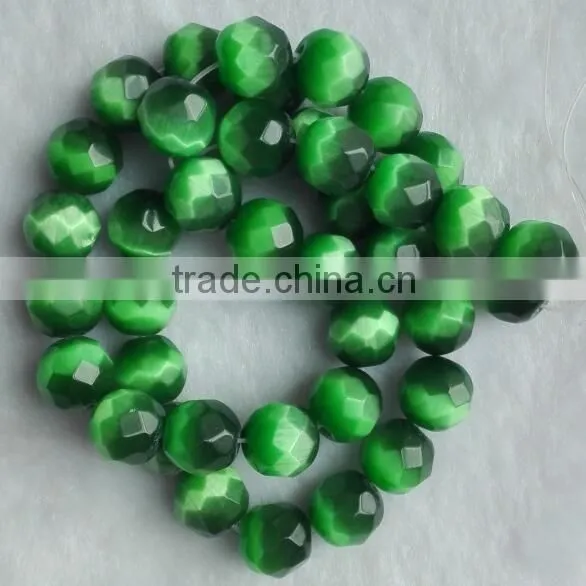12mm round faceted cat eye loose beads for sale