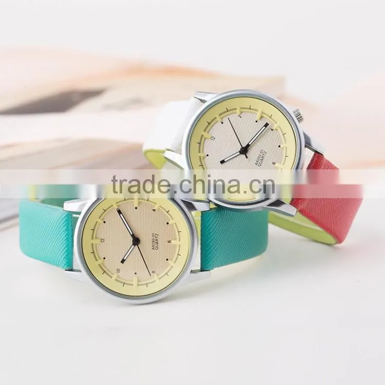 New models from Doris Watch double color leather strap stainless steel back Japan movement developments 2016 leather watch