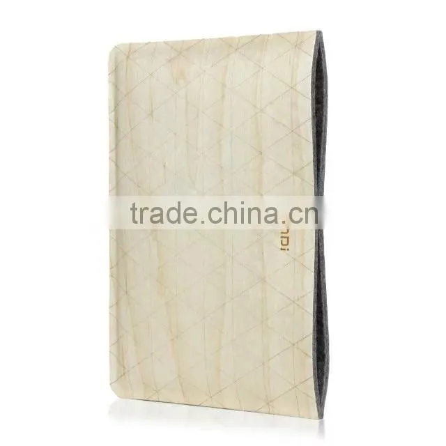 New arrival 2016 for mini iPad wood design leather sleeve bag case super slim carrying bag