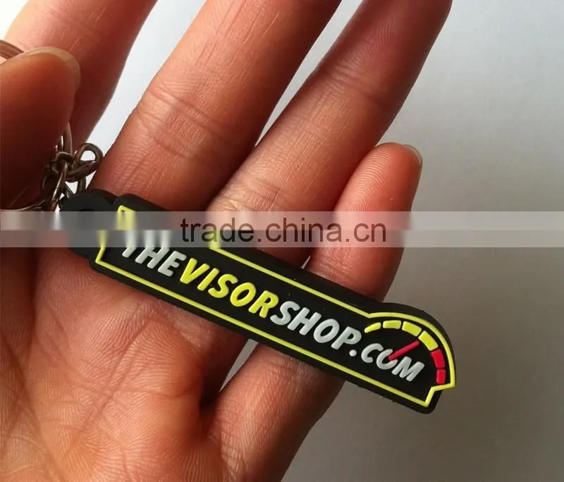 3d pvc rubber word keychain