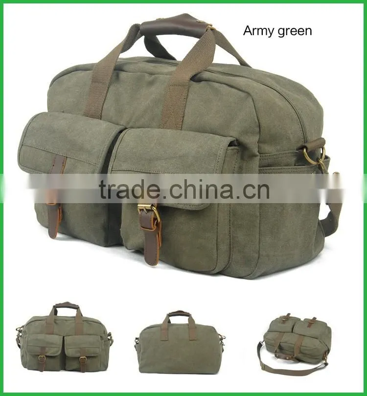 Vintage Canvas Leather Foldable Luggage Travel Bags Cheap Price