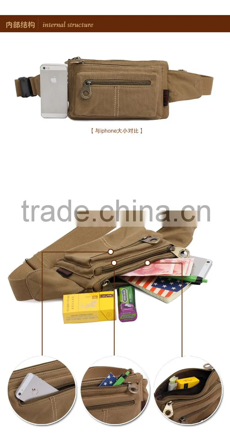 Fashion Waist Pack Canvas Waist Bag Fanny Pack Waist Belt Bag 2 colors