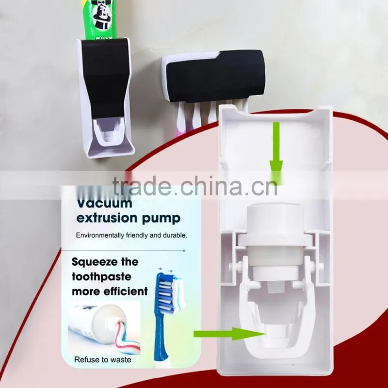 Dustproof Toothpaste Dispenser and Toothpaste Squeezer Kit Kid's 5 Toothbrush holders