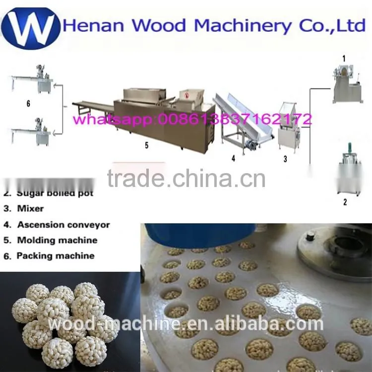 Automatic Puffed Rice Candy Machine/Puffed Rice Candy Forming Machine/Puffed Rice Ball Machine008613837162178