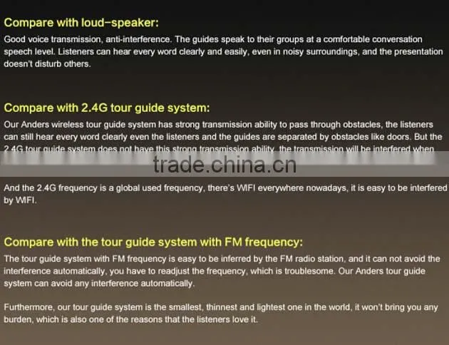 hot sales new china product small 20 hours Wireless Tour Guide System tour guide transmitter for Travel agencies