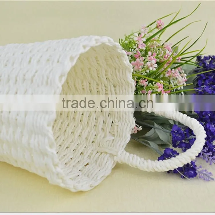 Wholesale single handle design white gift or home decorative baskets
