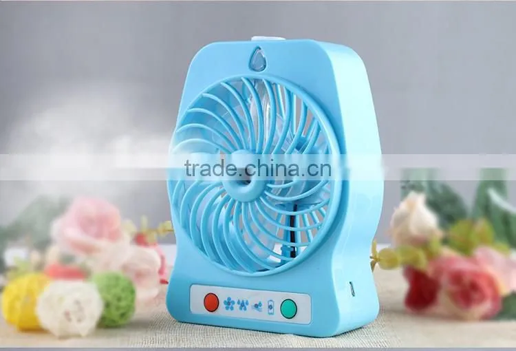 Multifunctional Plastic Portable battery operated mini spray cooling fan water mist fan