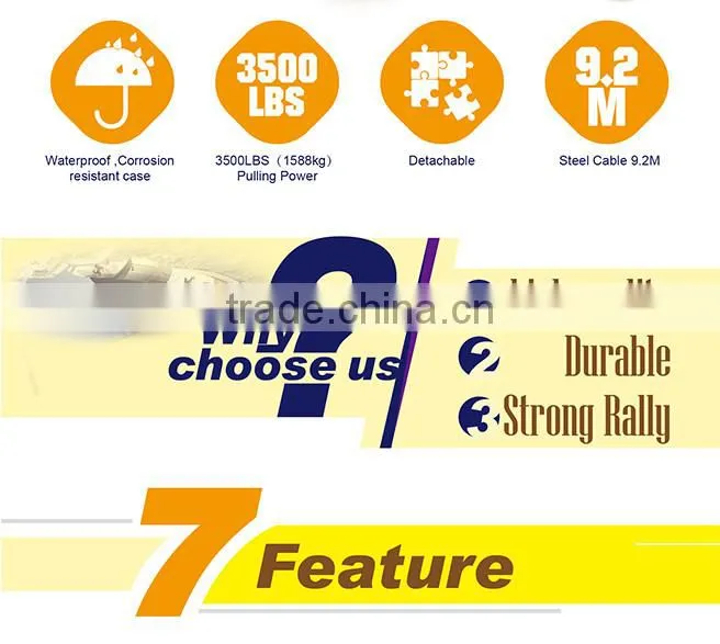 Convenient protable DC 12V/24V electric winch 3500lb