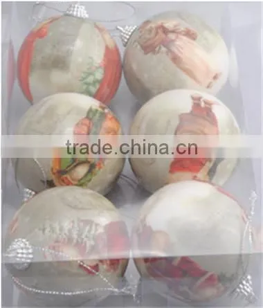 Different design and color christmas balls for christmas tree / 4 color printing christmas ball / LED plastic christmas ball