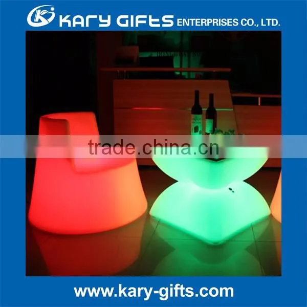 Stylish design led light up coffee bar table furniture with battery charge outdoor/indoor water/fireproof