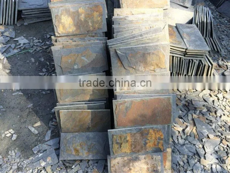 Natural rusty slate stone flooring tiles