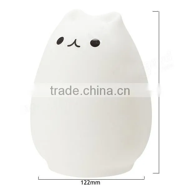 Rechargeable Color Changeable Silicone LED Sensitive Tap Control Night Light for Home