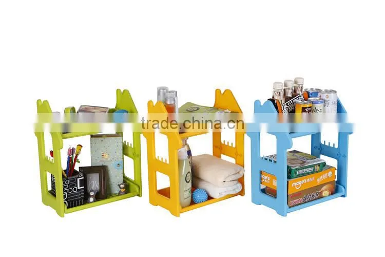 2-Shelf Shelving Unit Plastic Bathroom Shelf with two layers Organizer