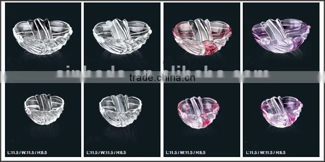 Leaf shaped glass bowl for fruit&candy&snacks,high quality glassware
