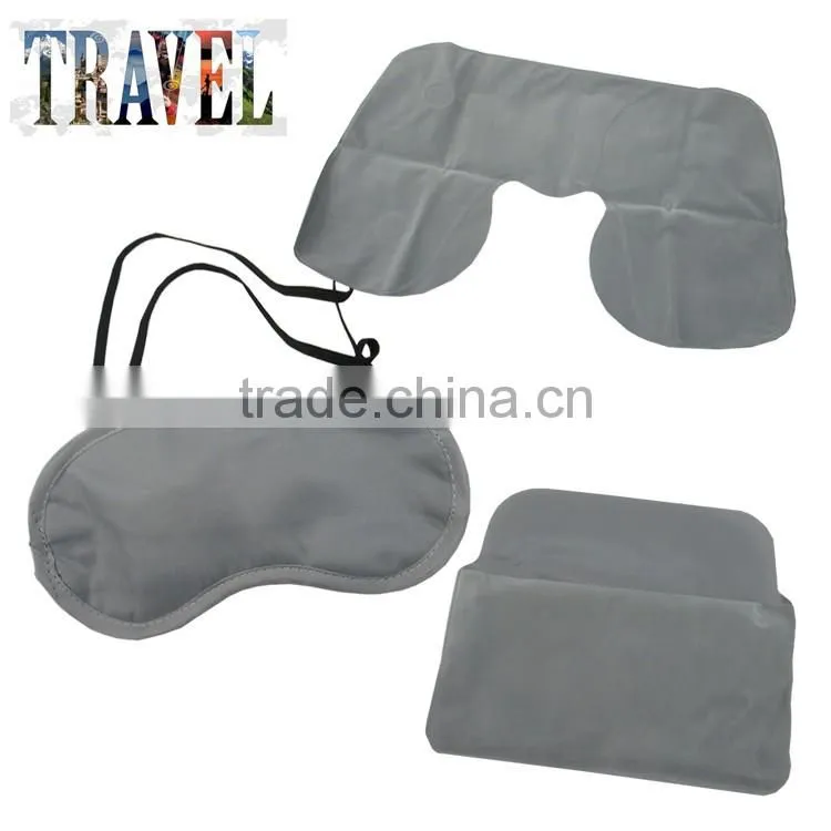 NEW Cheap and eco-friendly inflight sleeping set inflatable travel neck pillow