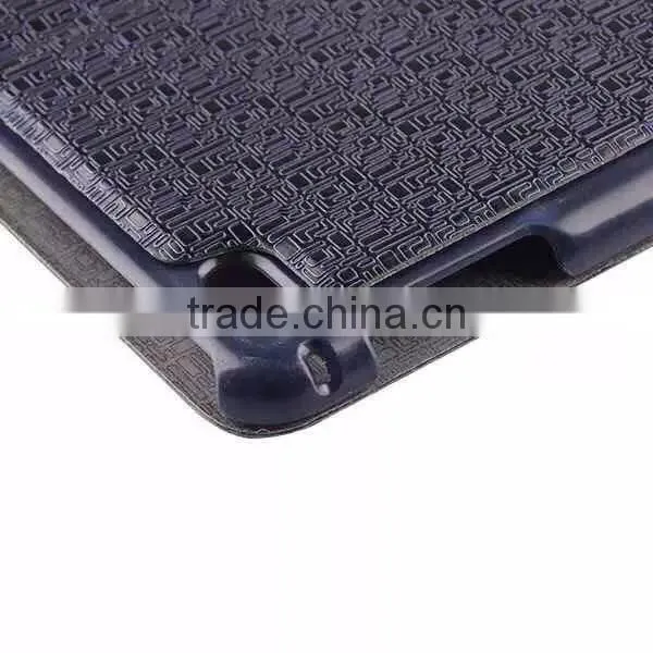 Flip cover wallet leather case for ipad air2, thin maze pattern leather case for ipad air2