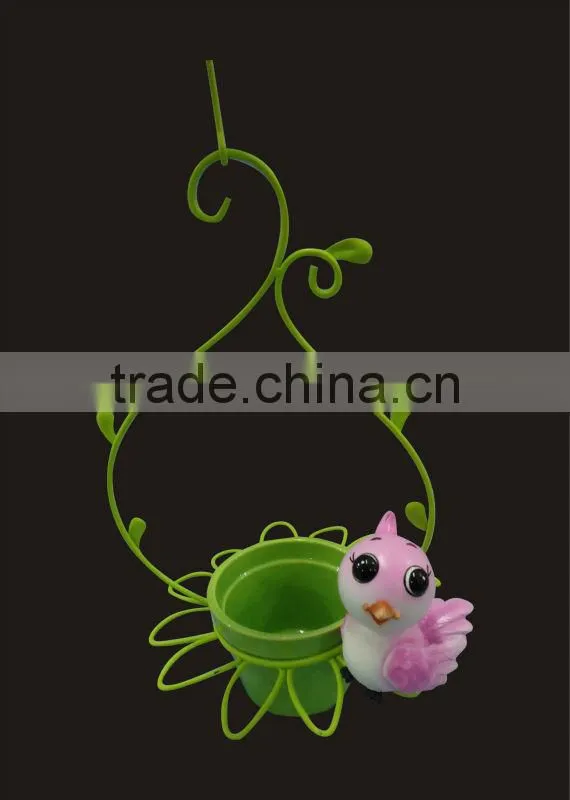 2014 new products lovely caterpillar iron decoration animal figurine hanging flower pot
