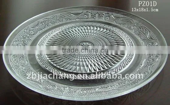 Round clear glass charger plate