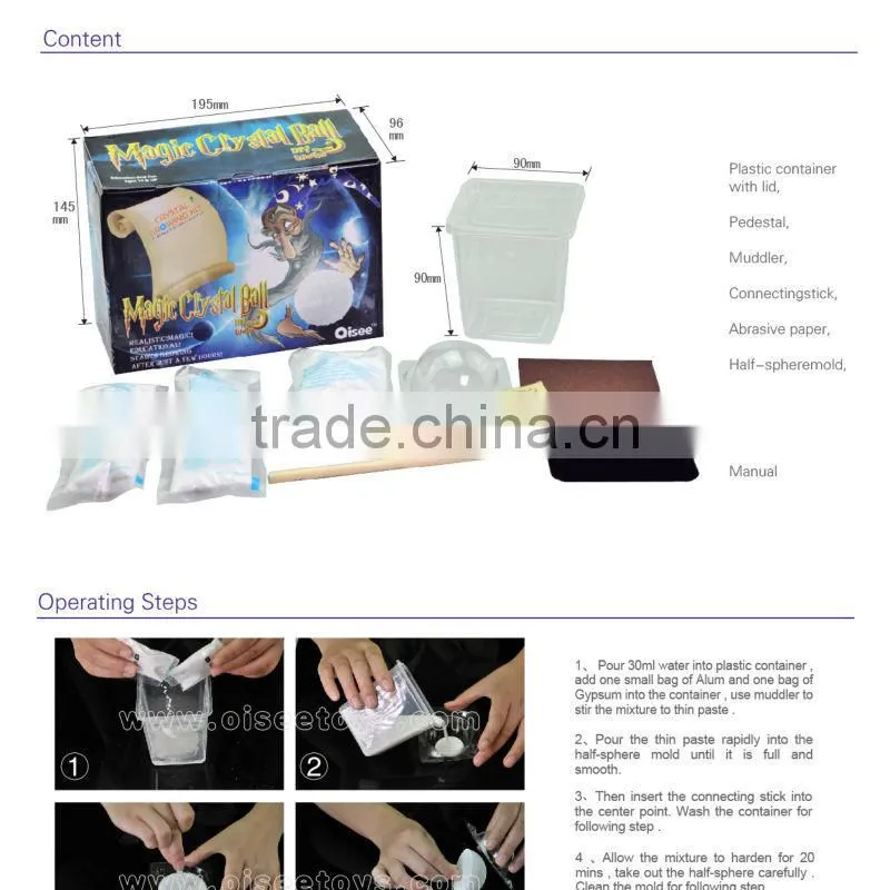 Promotional market present magic Diy safe wondeful toys magic crystal ball